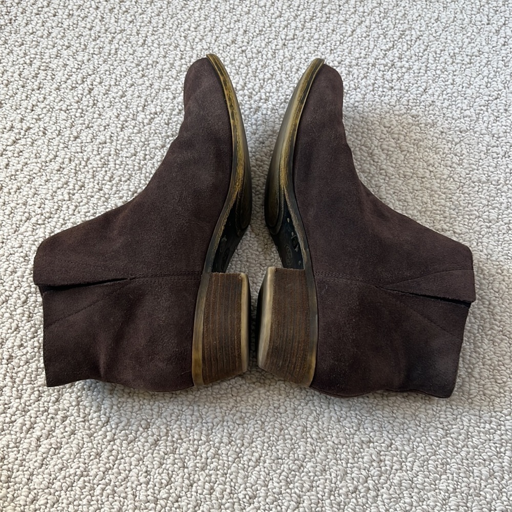 LUCKY BRAND Boots Women’s Brown Suede Leather Ankle Booties Size 9.5 - Picture 6 of 9